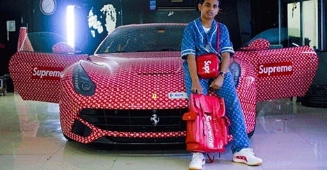 Ferrari in a Custom Supreme x LV Print