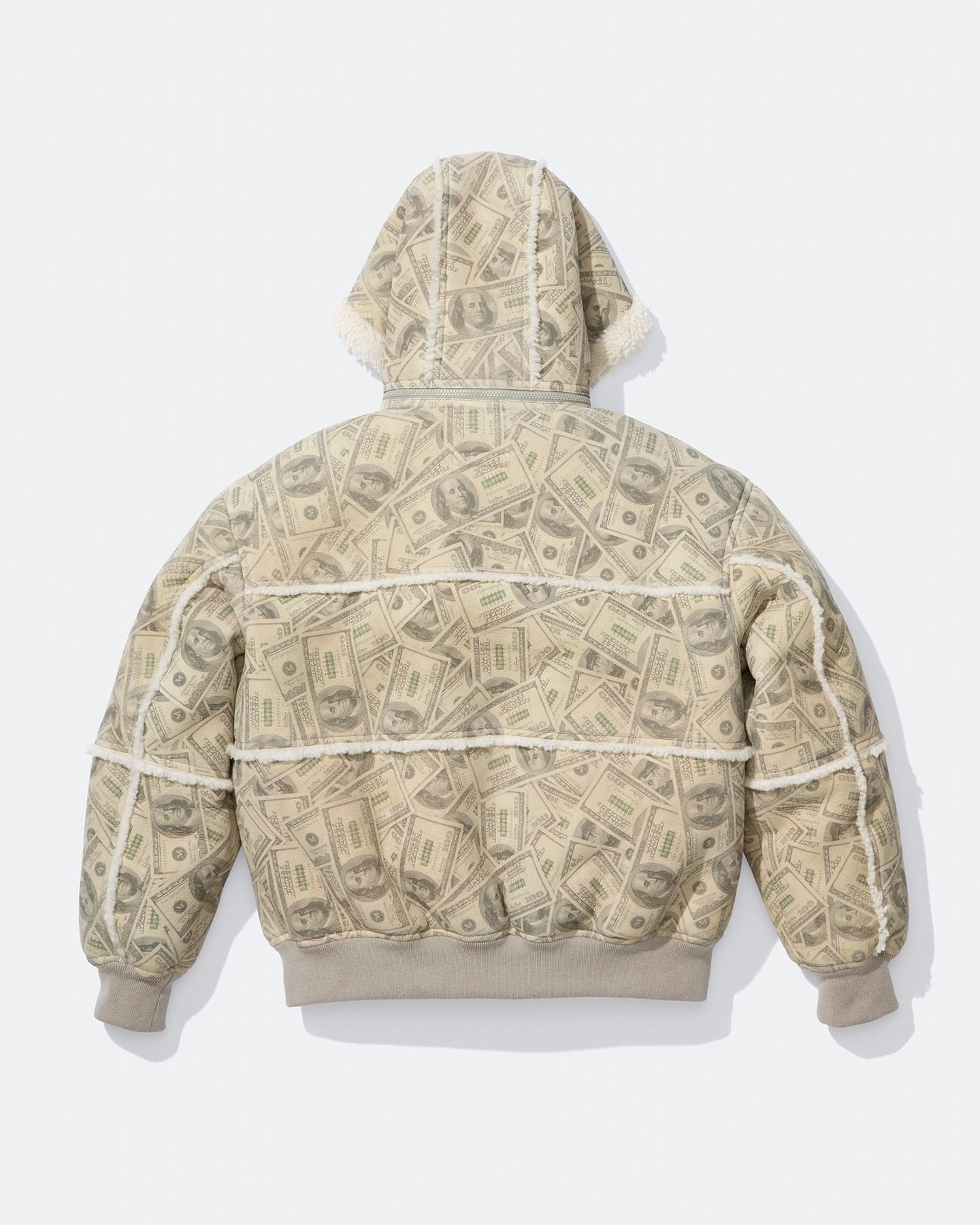 Hooded Shearling Bomber Jacket