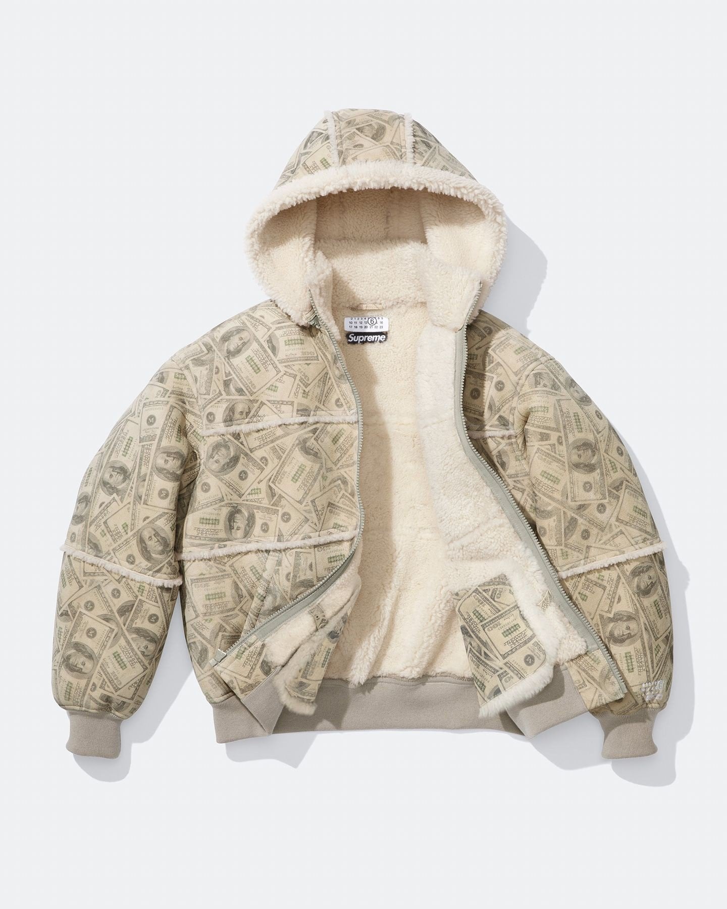Hooded Shearling Bomber Jacket
