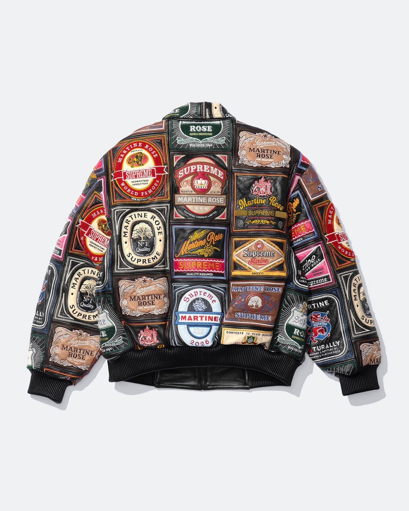 Patchwork Labels Leather Jacket