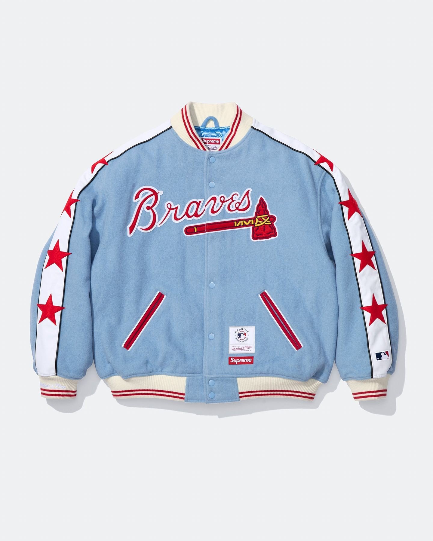 ミッチェルアンドネス　ATLANTA BRAVES スタジャン mens-mitchell-and-ness-black-