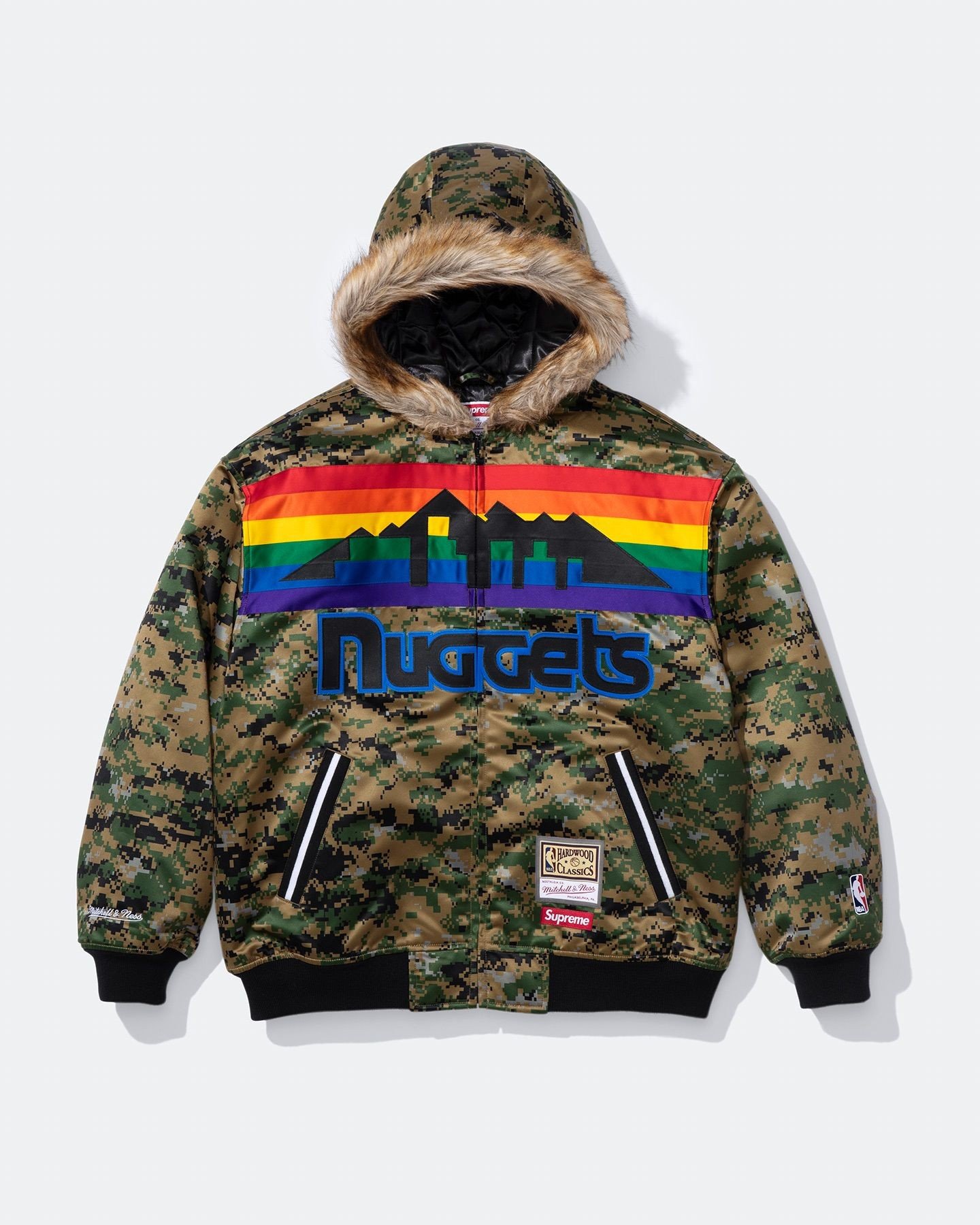 Teams Hooded Satin Varsity Jacket. Official MLB and NBA merchandise made exclusively for Supreme.