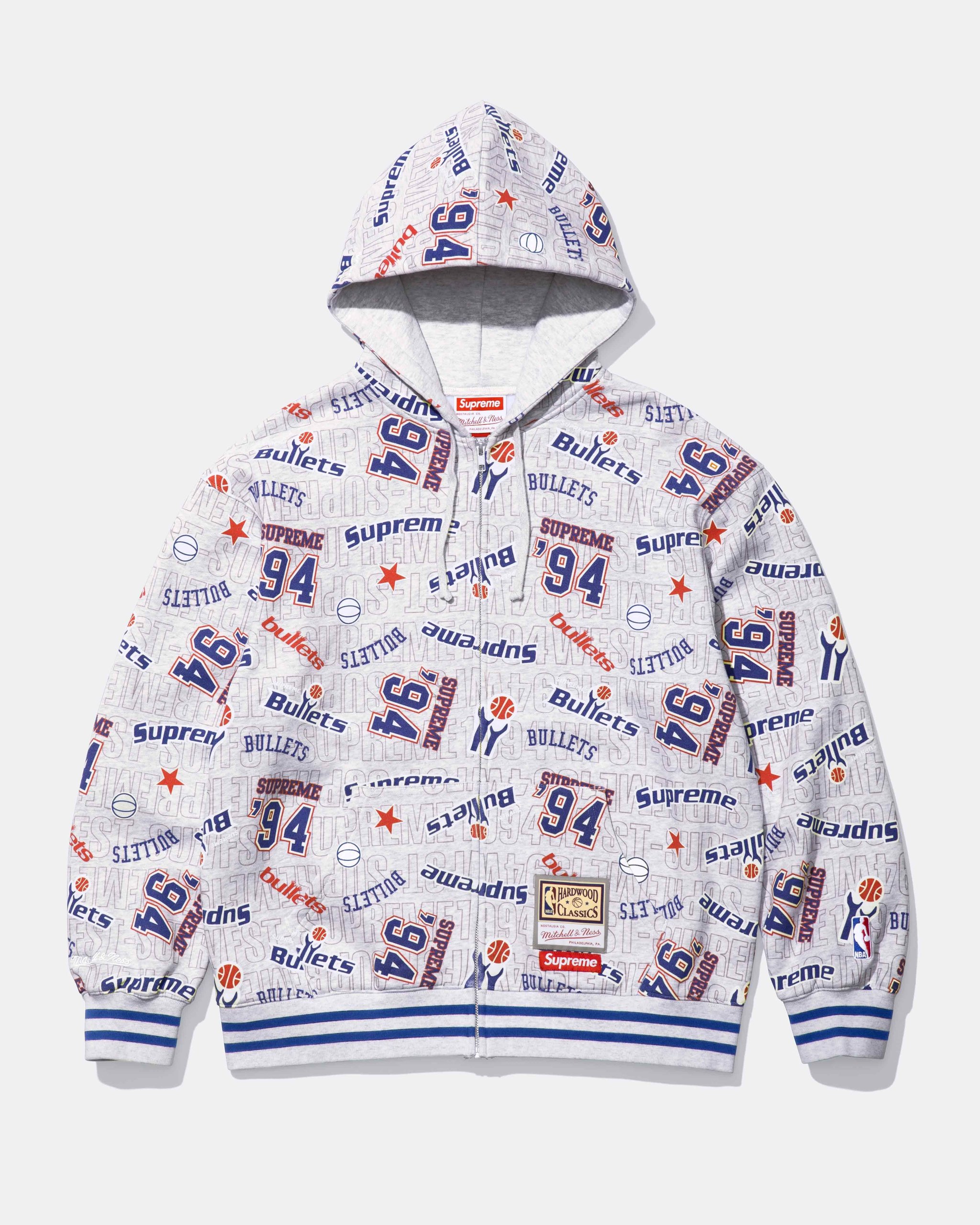 Teams Zip Up Hooded Sweatshirt. Official MLB and NBA merchandise made exclusively for Supreme.
