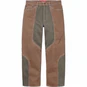 Supreme 2-Tone Paneled Baggy Jean Brown