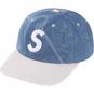 Supreme 2-Tone S Logo 6-Panel Washed Denim