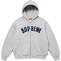 Supreme Arc Thermal Lined Zip Up Hooded Sweatshirt Heather Grey