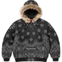 Supreme Bandana Jacquard Denim Hooded Work Jacket Black