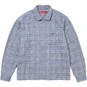 Supreme Bouclé Zip Up Shirt Blue