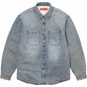Supreme Faux Shearling Lined Work Shirt Washed Indigo Denim