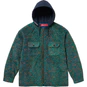 Supreme Fleece Zip Up Hooded Shirt Teal Leopard