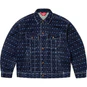 Supreme Flocked Denim Trucker Jacket Blue