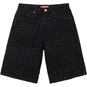 Supreme Frayed Croc Baggy Denim Short Black