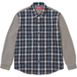 Supreme Houndstooth Plaid Flannel Shirt Navy