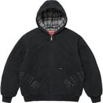 Leather Appliqué Hooded Work Jacket