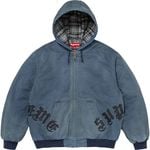 Leather Appliqué Hooded Work Jacket
