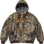 Leather Appliqué Hooded Work Jacket