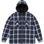 Supreme Lined Zip Up Hooded Flannel Shirt Black