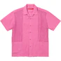 Supreme Mesh Panel Linen S/S Shirt Pink