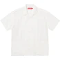 Supreme Mesh Panel Linen S/S Shirt White