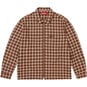 Supreme Metallic Plaid Zip Up Shirt Brown