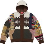 Patchwork Zip Up Hooded Sweater