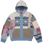 Patchwork Zip Up Hooded Sweater