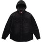 Supreme Quilted Lined Hooded Velvet Shirt Black
