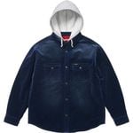 Quilted Lined Hooded Velvet Snap Shirt