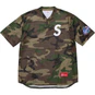 Supreme S Logo Baseball Henley Woodland Camo