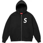 Supreme S Logo Zip Up Hooded Sweatshirt Black