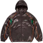 Supreme Satin Hooded Track Jacket Brown