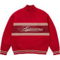 Supreme Script Stripe Half Zip Sweater Red