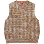 Supreme Speckled Zip Up Sweater Vest Tan