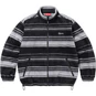 Supreme Stripe Zip Up Fleece Jacket Black