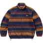 Supreme Stripe Zip Up Fleece Jacket Navy