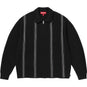 Supreme Stripe Zip Up Polo Sweater Black