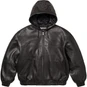 Supreme Studded Hooded Leather Jacket Black