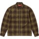 Supreme Studded Shadow Plaid Zip Up Shirt Olive
