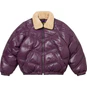 Supreme Supreme®/Schott® Chevron Leather Down Puffer Jacket Purple
