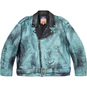 Supreme Supreme®/blackmeans Painted Leather Motorcycle Jacket Light Green