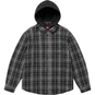Supreme Tartan Flannel Hooded Shirt Black