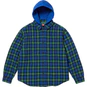 Supreme Tartan Flannel Hooded Shirt Blue