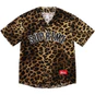 Supreme Velvet Baseball Jersey Leopard