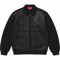 Supreme Woven Leather Zip Up Cardigan Black