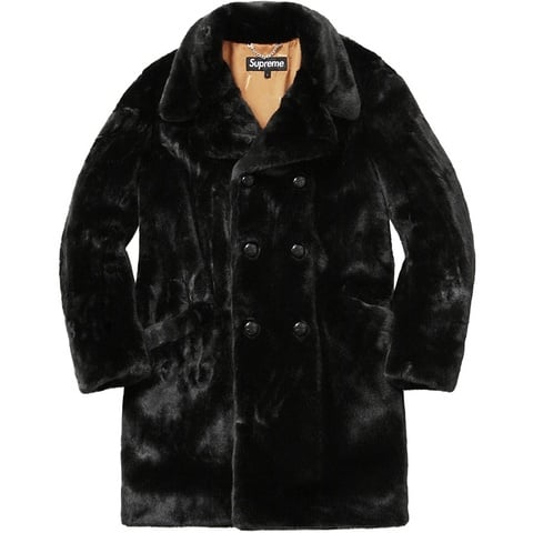 Supreme Faux Fur Double-Breasted Coat