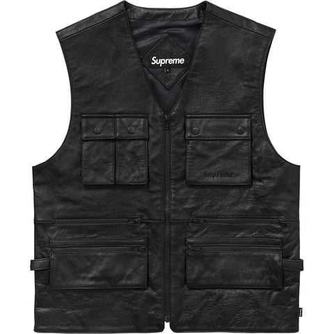 Supreme Leather Utility Vest - $538.00