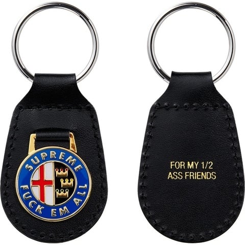 Supreme Enamel Leather Keychain