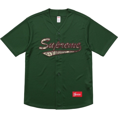 値下げ不可Supreme Snake Logo Baseball Jersey Snake Script Logo Baseball Jersey - Supreme