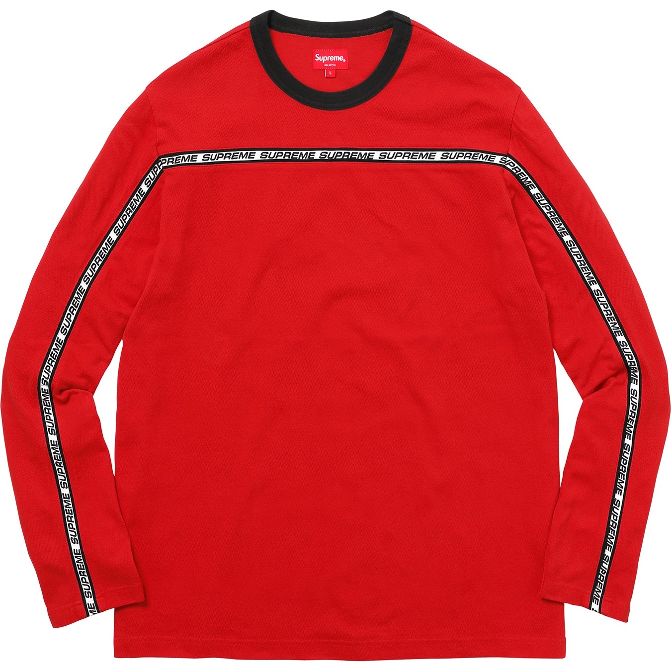 Supreme Tape Stripe L S Pique Top (FW17) - $98