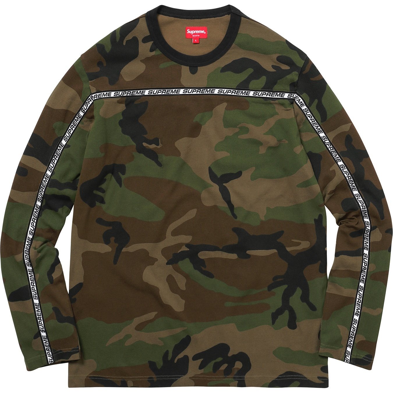 Supreme Tape Stripe L S Pique Top (FW17) - $98